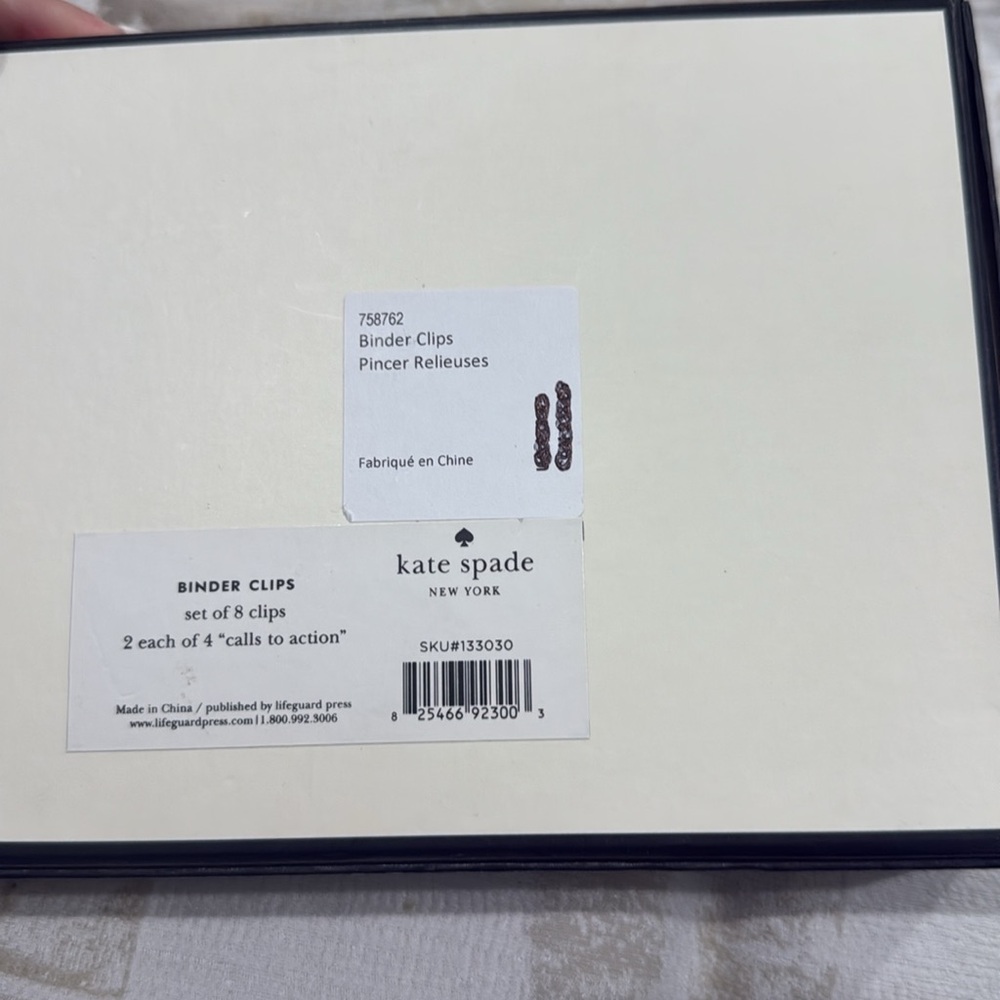 Kate Spade NWT 8 Binder Clips with sayings and colors see description host pick - Picture 11 of 15